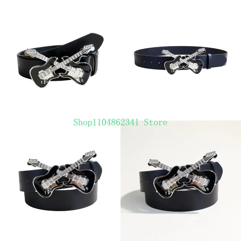 5ASD 고딕 가죽 벨트 세련된 와이드 허리 벨트 빈티지 스타일 허리띠