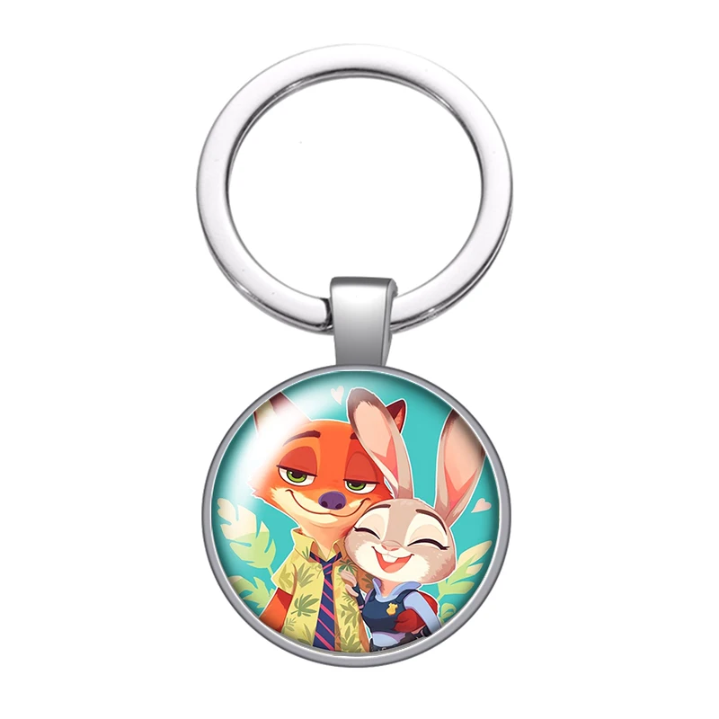 Дисней ‌ Zootopia Animals Jude Nike LOVE Cute Photo стеклянный брелок с кабошоном Сумка Автомобильный брелок Кольцо Держатель Подвески брелки подарок