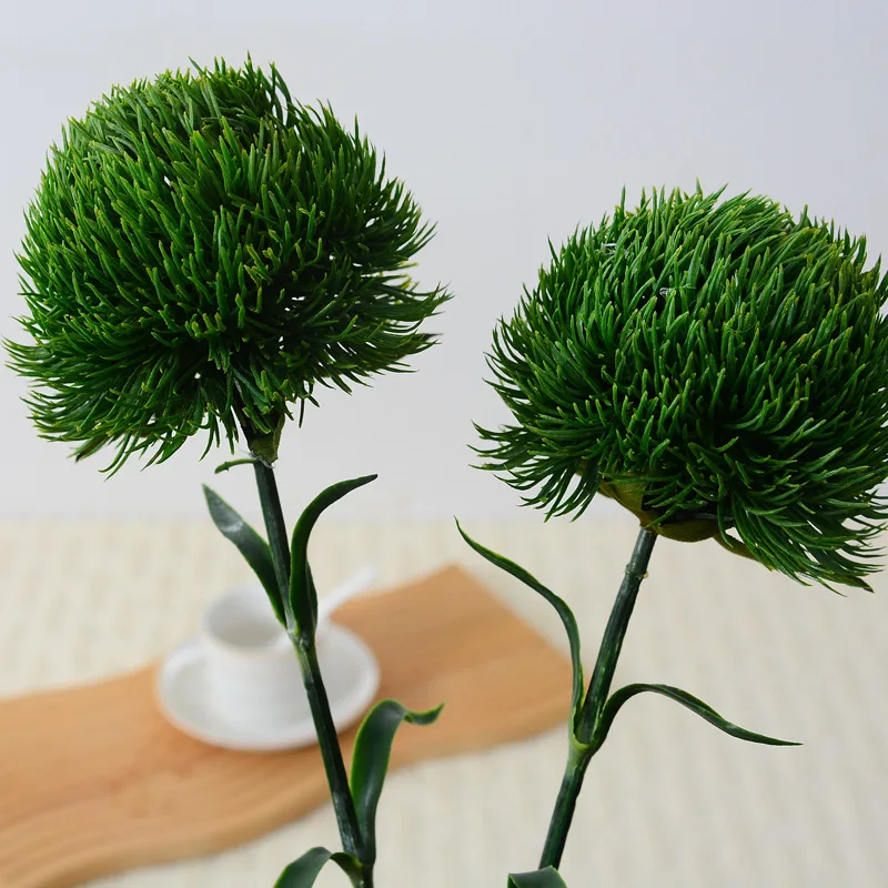 Simulated green carnation soft rubber feels high-quality soft decoration flower art, modern home flower arrangement ornament