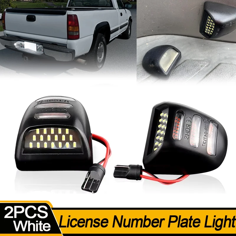 2PCS LED License Plate Lights For Cadillac Escalade ESV EXT For GMC Sierra 1500 2500 3500 Yukon XL For Chevrolet Tahoe Avalanche