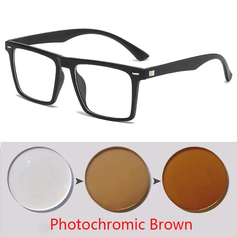 2302 Square Big TR90 Frame Clear Lens Prescription Glasses Myopia Nerd Spectacles Degree -0.5 -1.0 -2.0 -3.0 -4.0 to -6.0