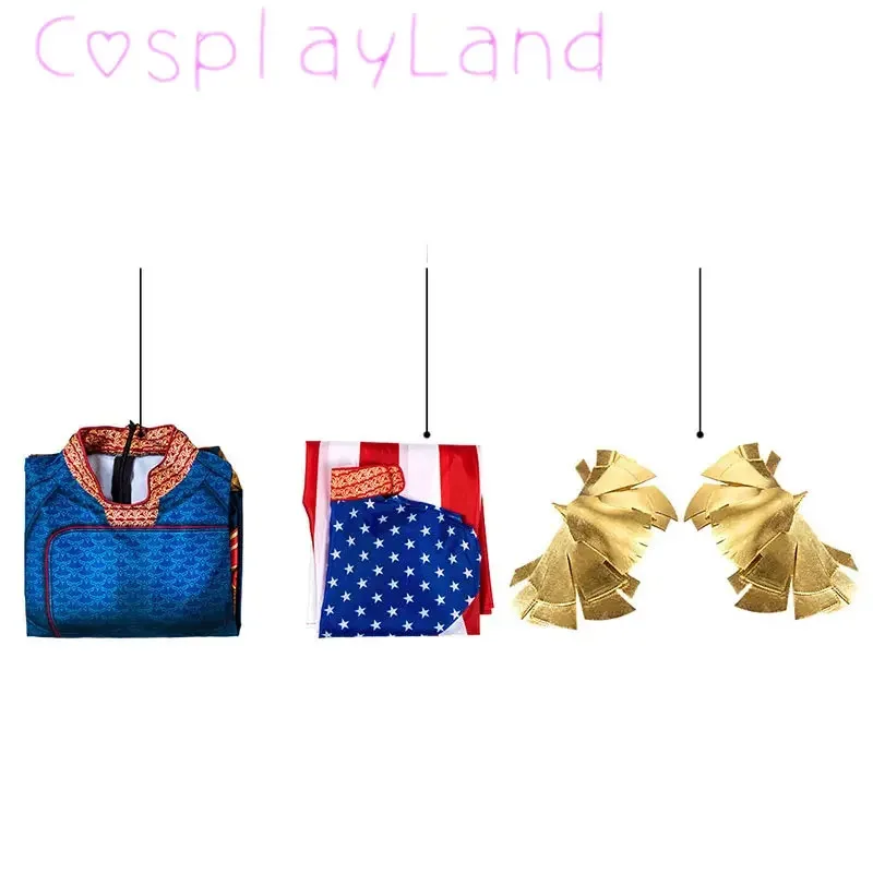 

The Boys Homelander Cospaly Superhero Costume Adult Man Halloween Costumes Antony Starr Jumpsuit Cloak Blue Bodysuit VC545HVK