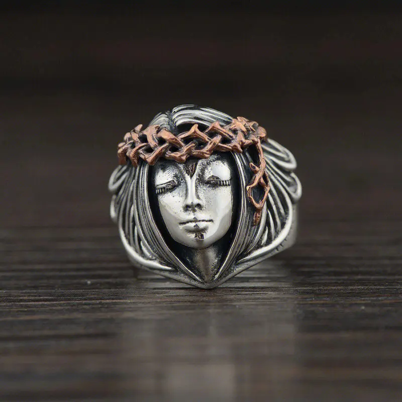 Retro Sainte Sculpture Fashion Ring. Unique design. Suitable for both men and women. Ideal for use as a commemorative gift, a ho