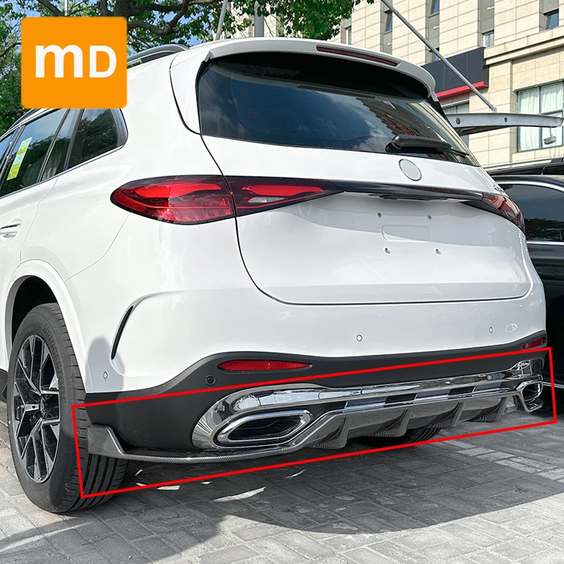 For 2023+ Mercedes Benz GLC Class X254 GLC260 300 Black Rear Bumper Diffuser Spoiler Lip Splitter Guard Car Accessories Upgrade