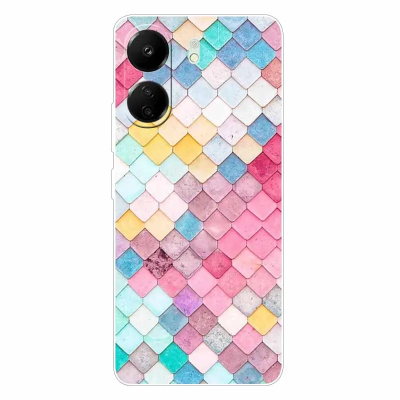 For Xiaomi Redmi 13C Case Printed Silicone TPU Soft Space Wolf Covers For Xiaomi Redmi 13C 4G Case Redmi13c Luxury Colorful Bags