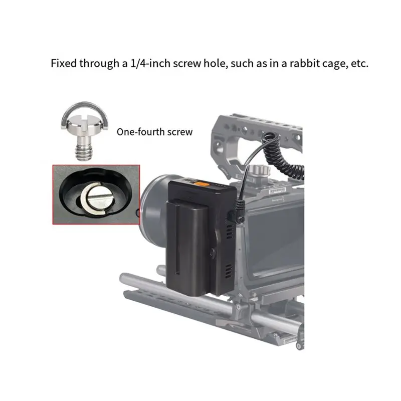 ABGI For NP-F Battery Adapter Plate with DC12V/DC8V USB-A Output, Cold Shoe 1/4 Inch Screw Hole for Sony NP-F550/750/970