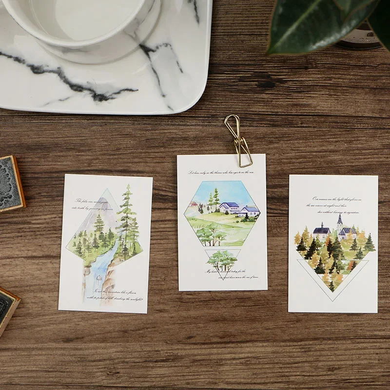 

multi-use 5.2*8cm 54pcs Mini Card remember Hometown design DIY Scrapbooking card party invitation gift message card