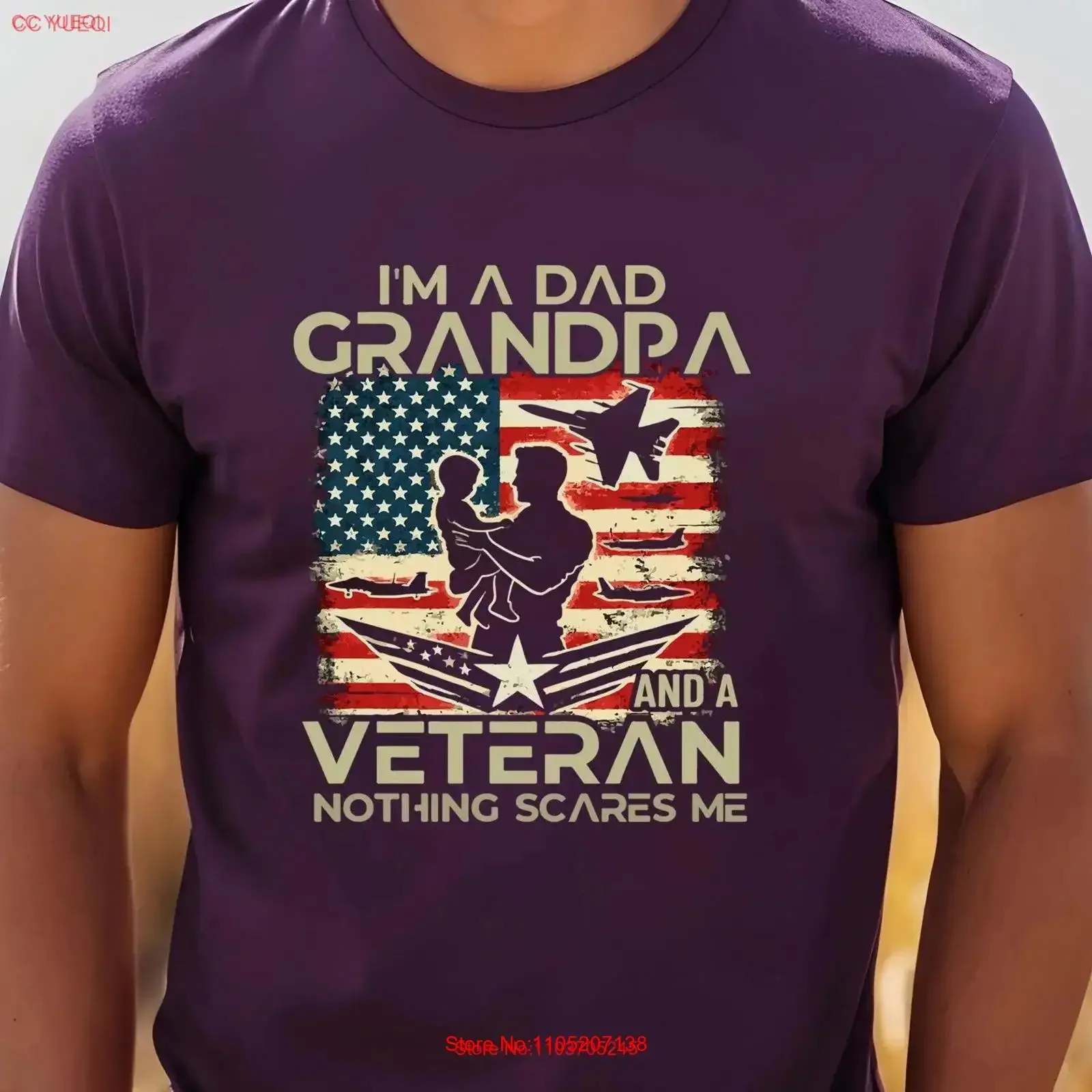 Soy un papá abuelo y veterano nada me hace padre Bella lona cuello redondo camiseta DTF 80029 vintage lavado elegante