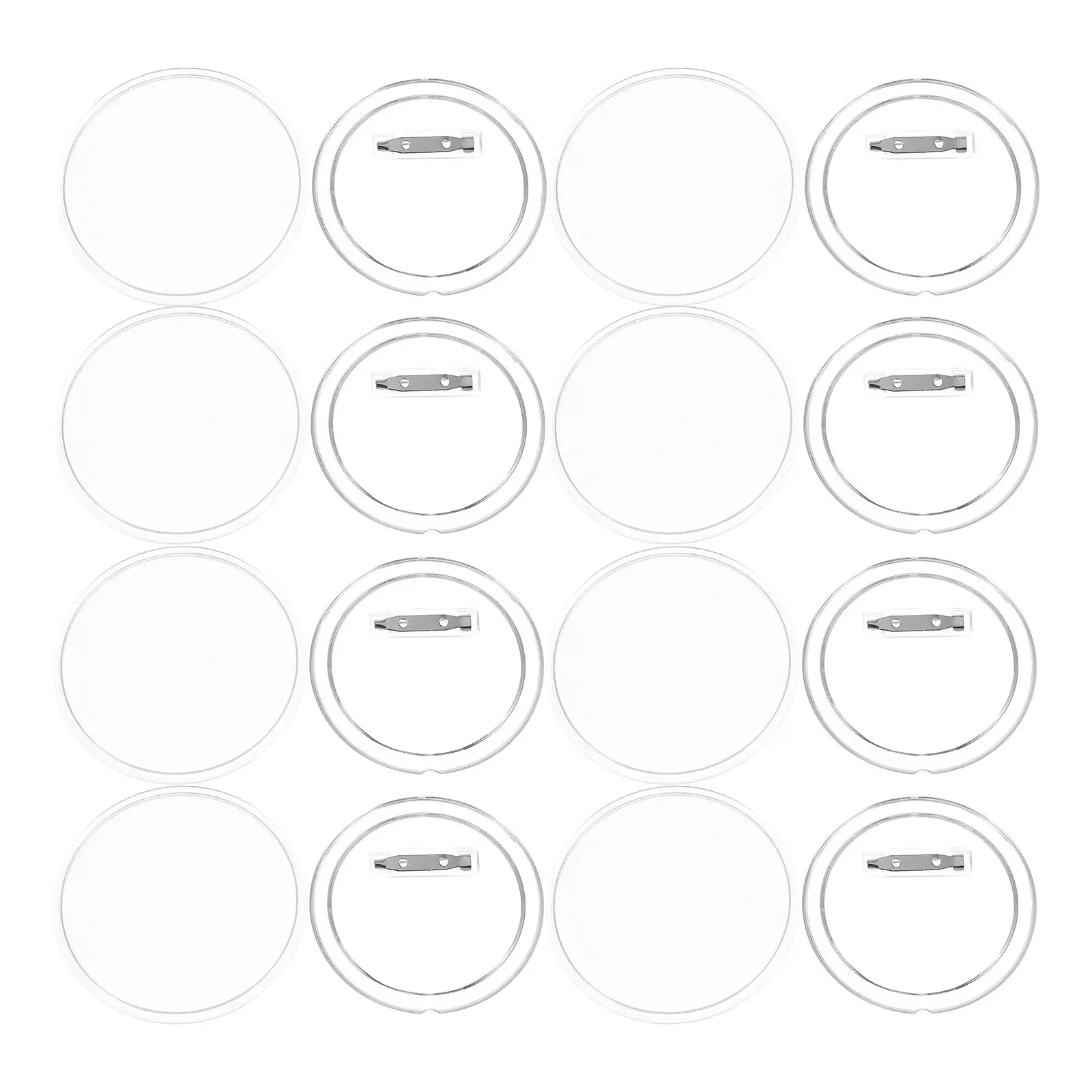 Acrylic Button Pins 10Pcs 75mm Clear Transparent Photo Badge Frames Custom Picture Craft Buttons for School