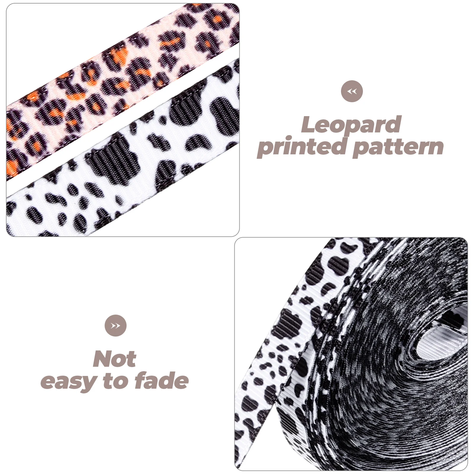 

2 Rolls Hair Bow Material Ribbons Cow Leopard Print Ribbon for Hair Clips Gift Crafts DIY Supplies Ribbons for Crafts
