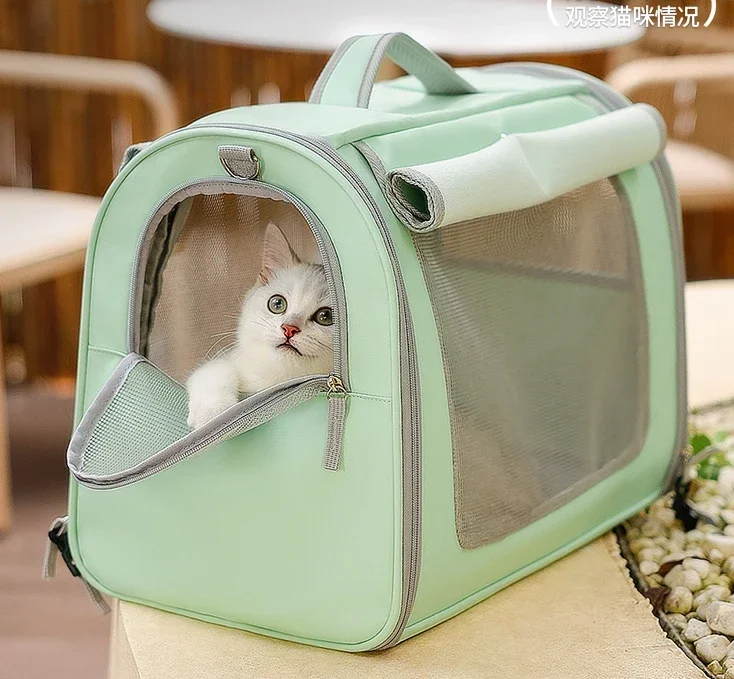 

Высококачественная Новое поступление, высококачественная сумка для кошек, портативный большой чемодан, дышащая сумка на плечо с двумя кошками.