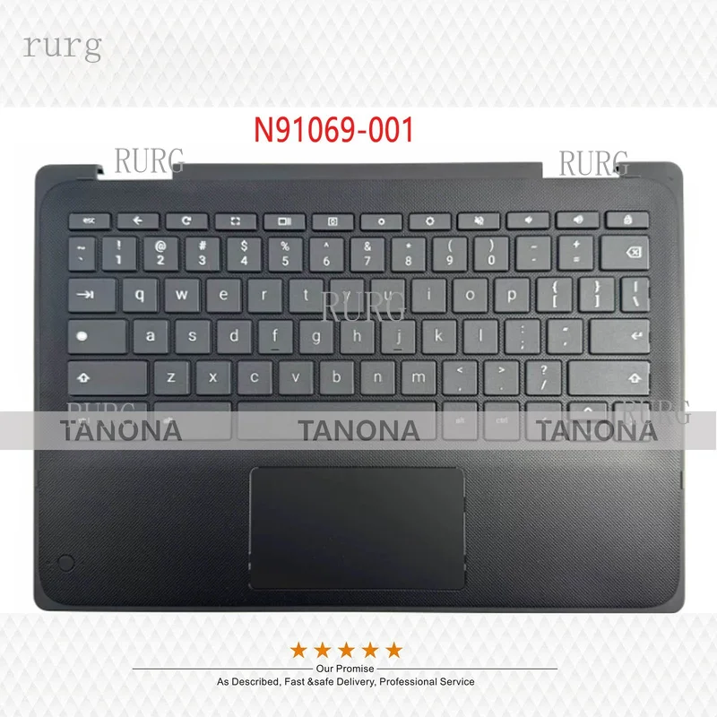 R+  New N91069-001 For HP Fortis x360 11 G5 Chromebook Palmrest +Keyboard + Touchpad