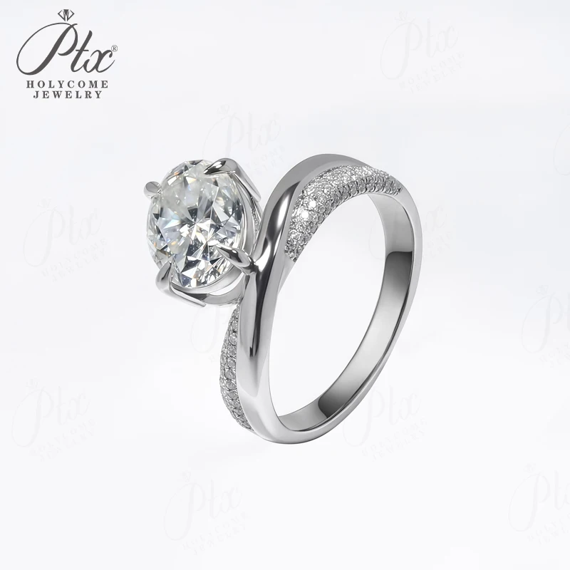 

Customized Rings Oval Shape 2CT Moissanite Arrow Cut 925 Sterling Silver Wedding Band Premium Quality Unique Anniversary Gift
