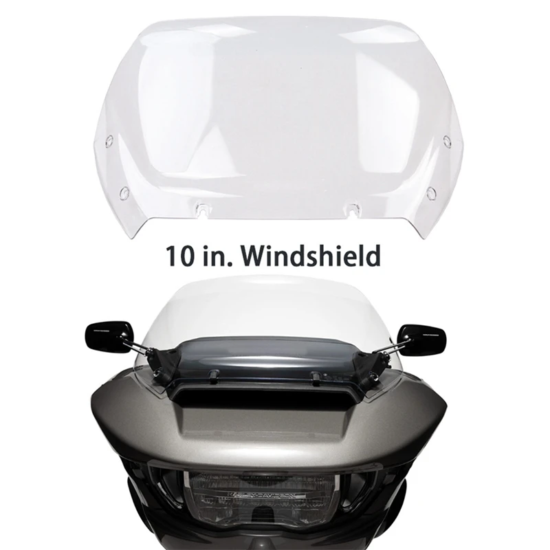 Motorcycle Front Fairing Windshield 10Inch Windscreen Wind Deflector For  Street Glide FLHX/I CVO FLHXSE 2024- image 2