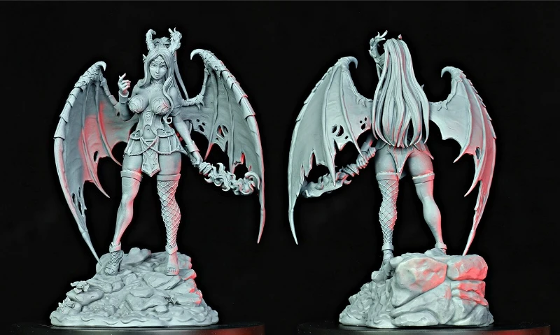 1/24 Scale DieCast Resin Figure Model Kit Lava Female Demon Diorama Model Unassembled Unpainted