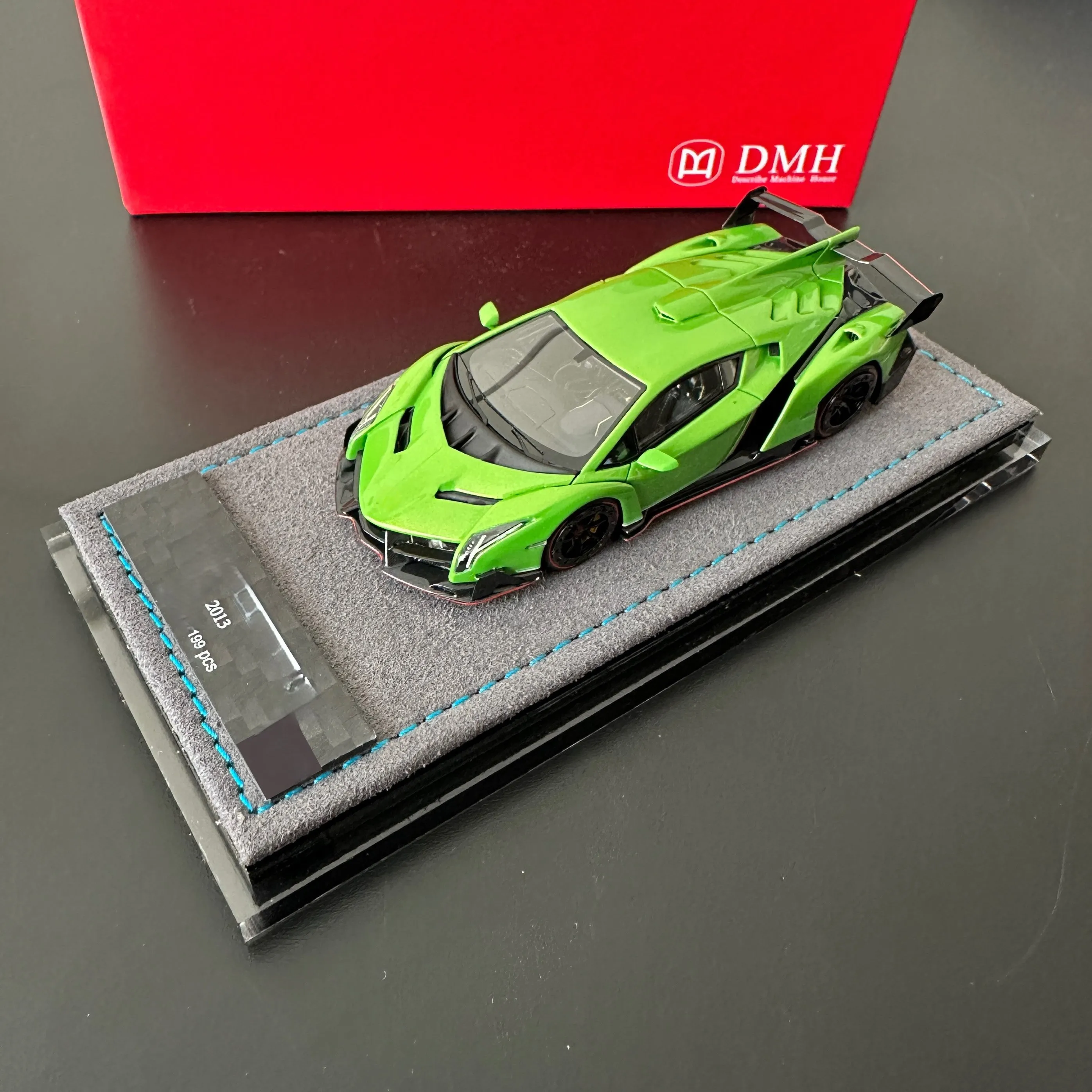 DMH x RW 1:64 VENENO أزرق ثلجي، أخضر، فضي إصدار محدود من نموذج سيارة من الراتنج مجموعة هدية #4