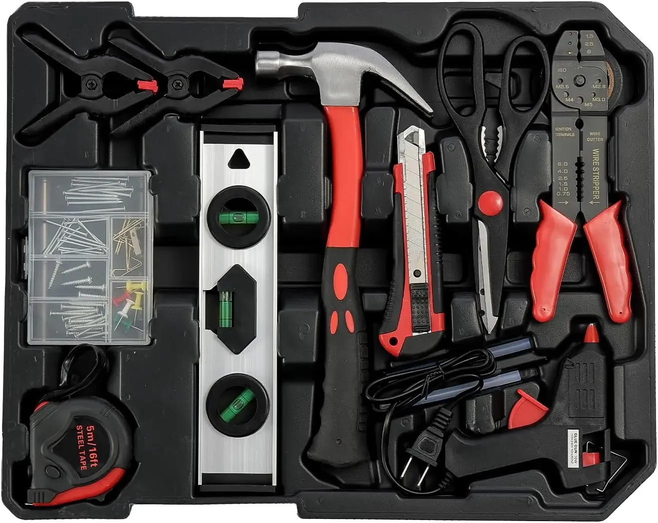 688 PCS  with Rolling Tool Box, Household Kit with Aluminum Trolley Case, Repair Mechanic Sets Portable Hand Set