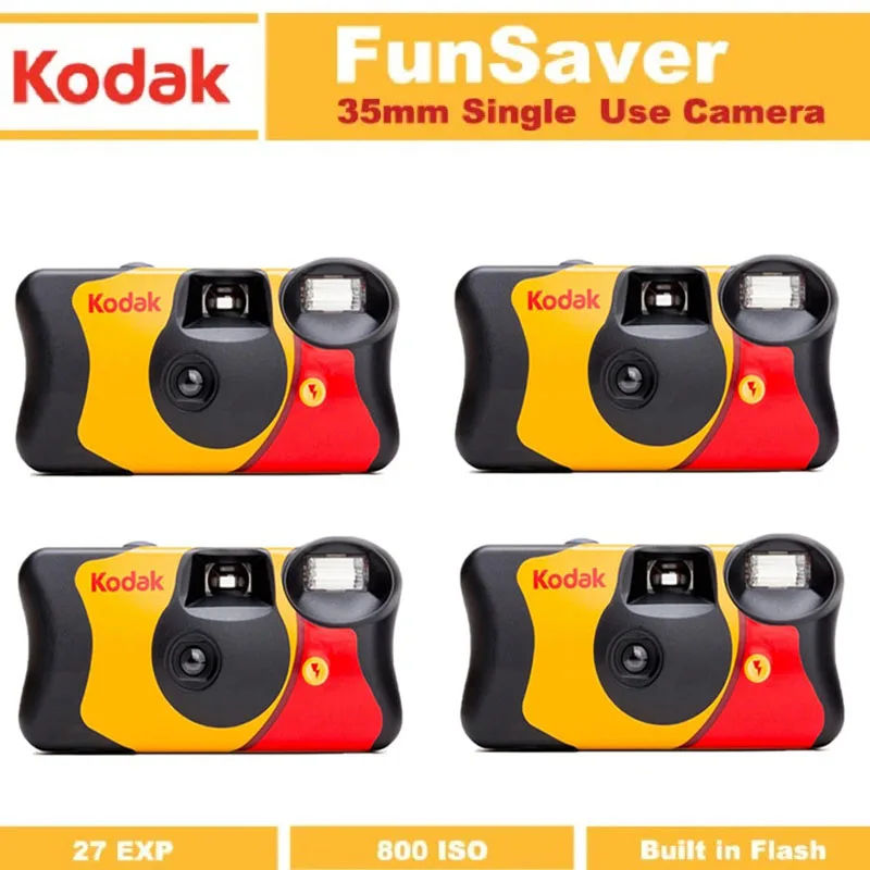 Classic 1-5 Pcs Original Kodak FunSaver Single Use Camera With Flash Disposable Point-and-Point Film Cameras 27 Sheets 39 Sheets