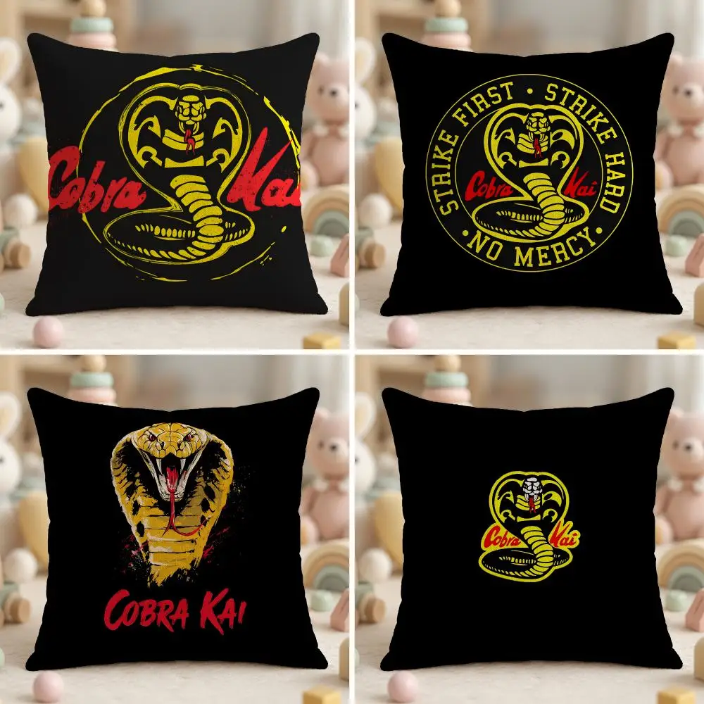 Classic TV Series C-Cobra Kai Cushion Cover Wrinkle-Resistant Short Plush Pillow Case Breathable Machine-Washable