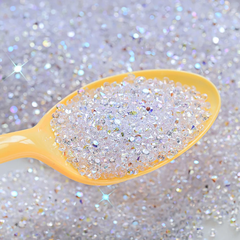 1.5 مللي متر واضح كريستال AB الذهب ثلاثية الأبعاد حجر مسطح مجوهرات الأحجار الكريمة مسمار الفن الراين زينة الأحذية والرقص ديكور مانيكير