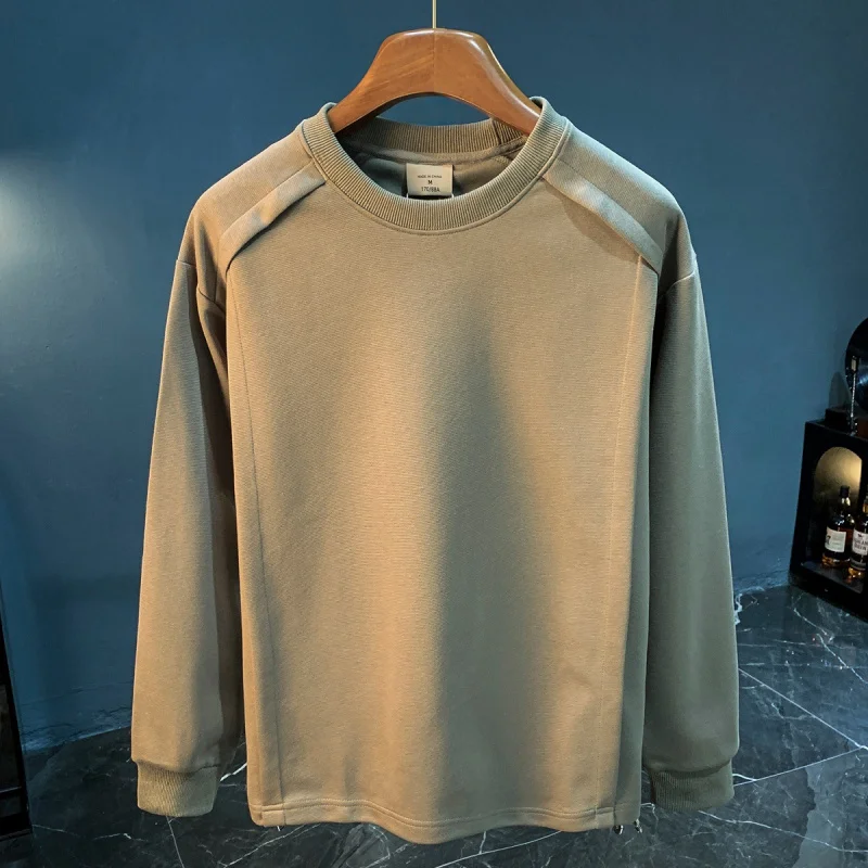 

Корейский стиль, дизайнерская ниша, мужская толстовка с капюшоном, осенний тренд, свободная мужская одежда с круглым вырезом и длинными рукавами