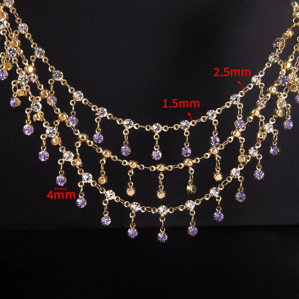 1Meter Shiny Colorful 4mm Beads Pendant Copper Chain for DIY Necklace Bracelet Hair Accessory Tassel Jewelry Making Accessories - view 6