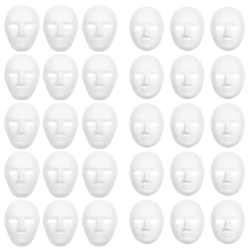 ABPP 30 Pack 2 Sizes Paper Mache Masks Create Artistic Craft Projects From Wall Decorations To Theater and Halloween Costumes
