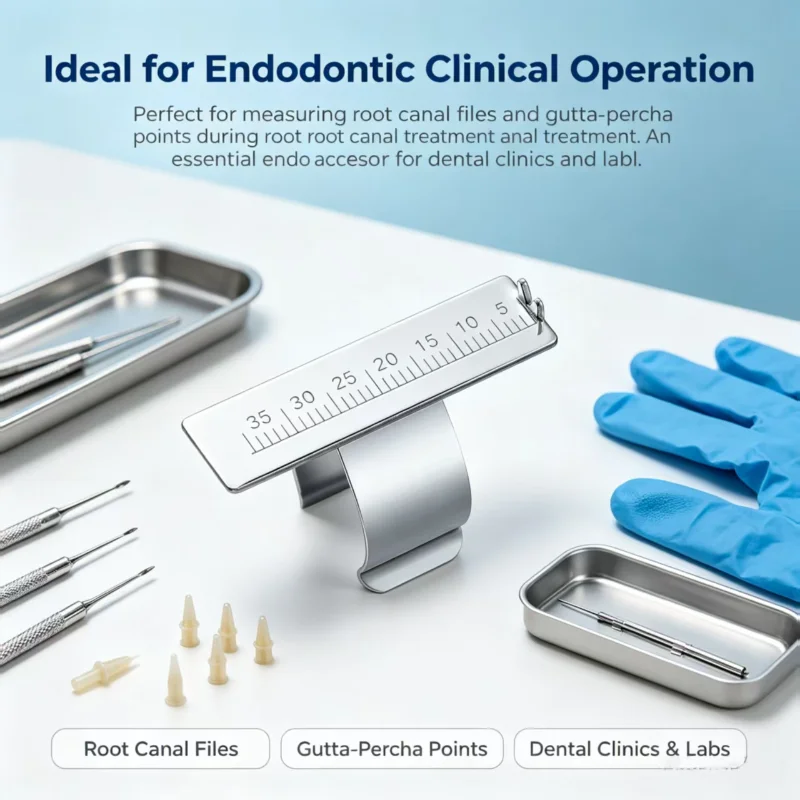 3Pcs Dental Stainless Steel Endodontic Finger Ruler Root Canal Gauge Instrument Endo Measure Scale Dentistry Endodontic Tools