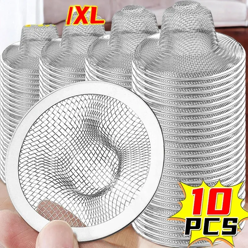 

10/1x Stainless Steel Sink Filter Kitchen Bathroom Floor Drain Mesh Filters Drain Basket Waste Screen Hole Trap Strainer Stopper