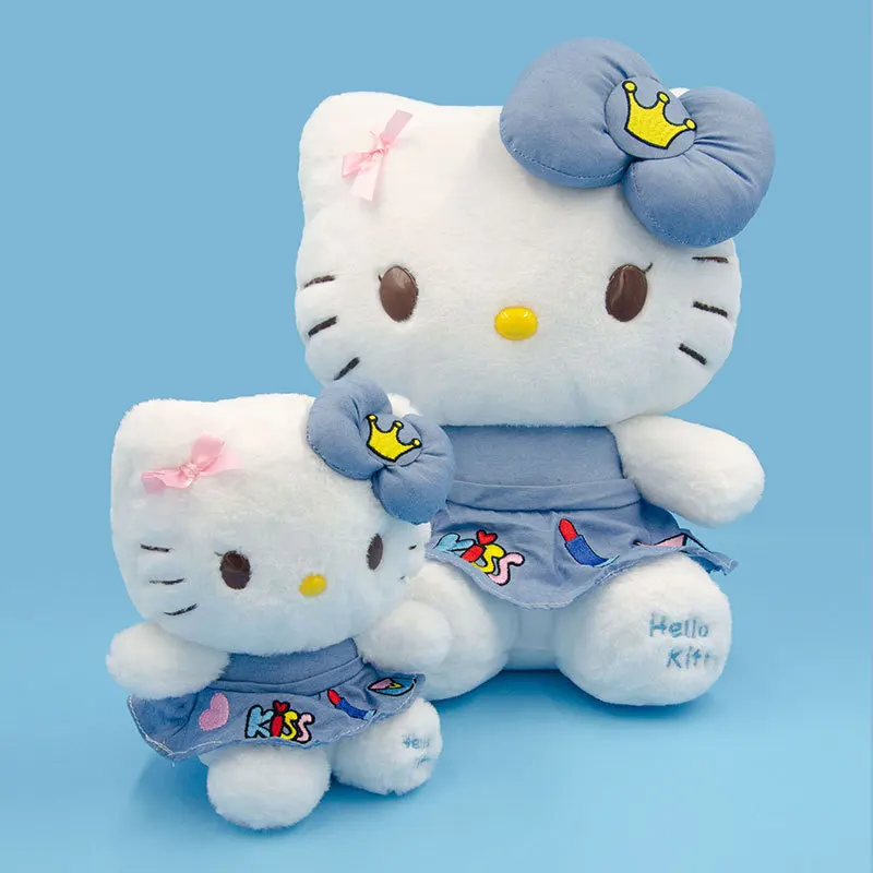 

Набор плюшевых кукол Sanrio Hello Kitty: милая синяя кукла с бантом и короной, мягкая игрушка для девочек, подарок