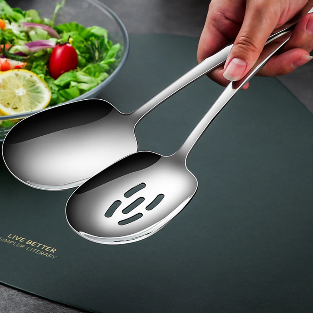 

2pcs 304 Serving Spoons Stainless Steel Practical Rice Spoon For Home Restaurant Slotted Kitchen Utensils Stainless Steel