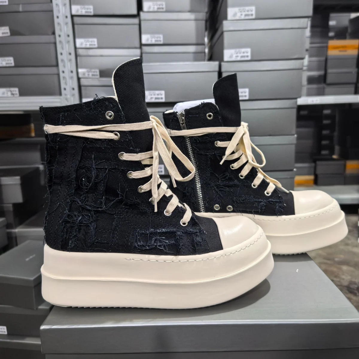 Men's High Top Platform Motorc - Men Shoes White Colour recension och pris
