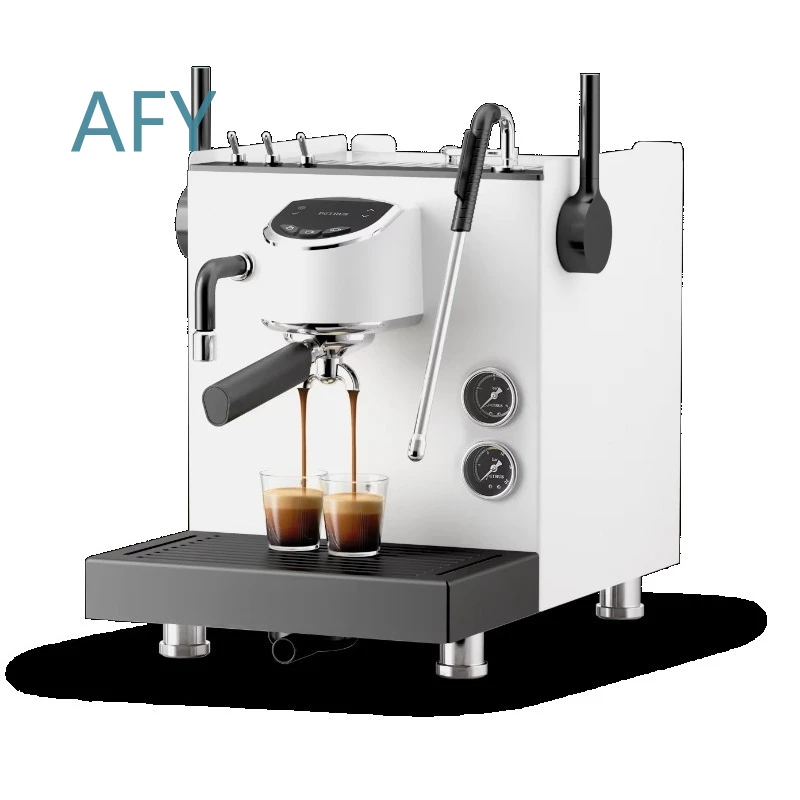 Semi-Automatic Espresso Machine for Home Commercial Use with Dual Pressure Gauges Milk Frother Steam Wand Coffee Maker