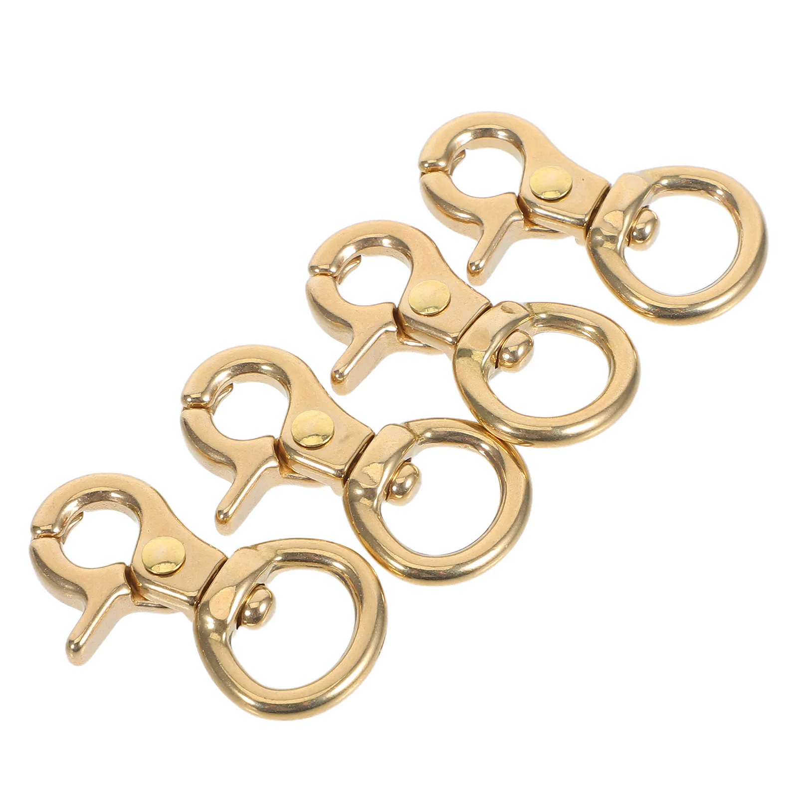 

4 шт. латунные поворотные карабины-лобстеры из чистой меди с пружинным крючком для шнурков, брелоков, поводков для собак, ошейников, металлические защелки-карабины для ювелирных изделий