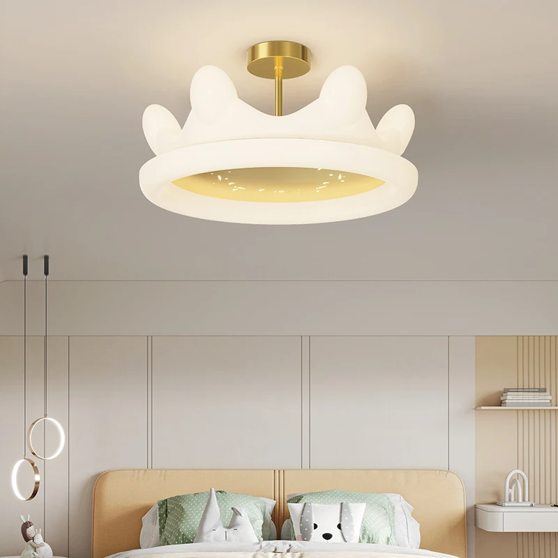 Crown Children's Room LED Chandeliers Bedroom Light Modern Minimalist Home Decor Lighting  Boys and Girls Room LED Ceiling Lamp
