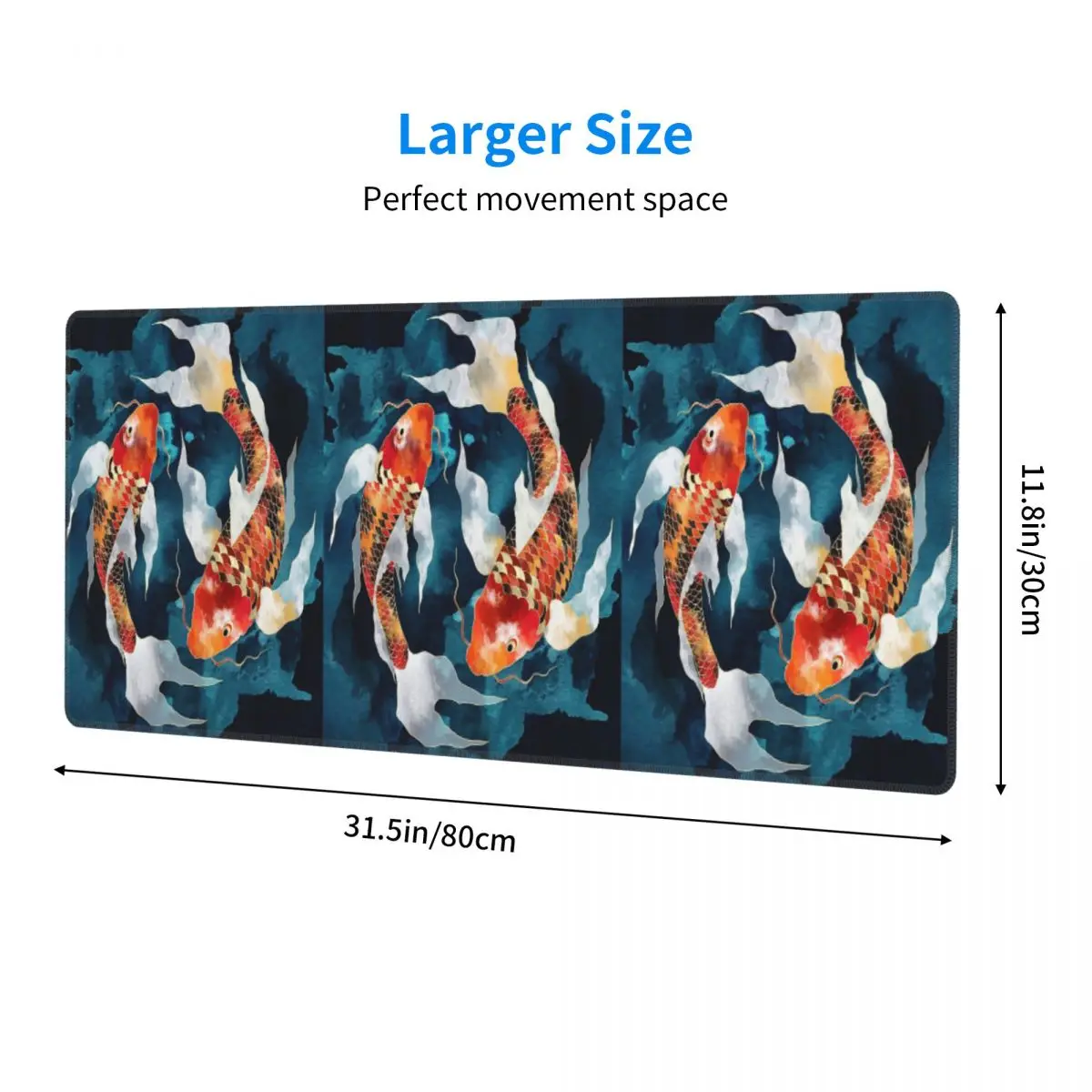 Vibrant Japanese Koi Fish Ripple Large Mouse Pad Computer Keyboard Mouse Mat Gamer PC Laptop Desk Mat Table Mats