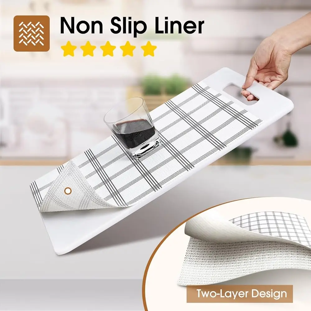 Shelf And Drawer Liner For Ktichen Cabinet, Non Adhesive Non Slip Shelf Paper Waterproof Washable Thickened For Dresser Pantry