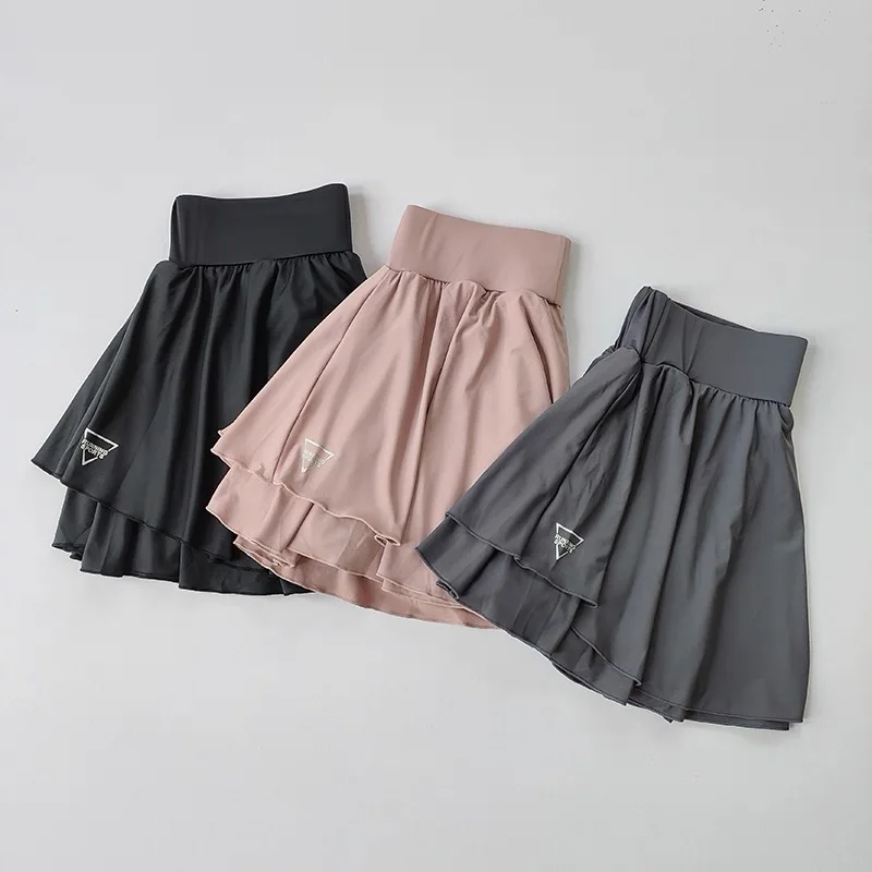 Women's Summer Sports Skirt Quick Drying Breathable Hip Covering Light Proof Running Yoga Tennis Skirt Fake Two-Piece