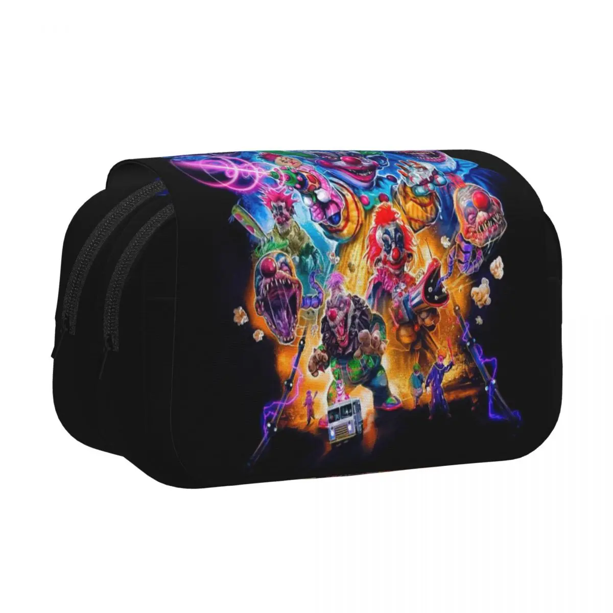 Killer Klowns From Outer Space Funny Horror Movie Pencil Case Pen Holder Hard Shell Leather Large Storage Pen Box Pencil