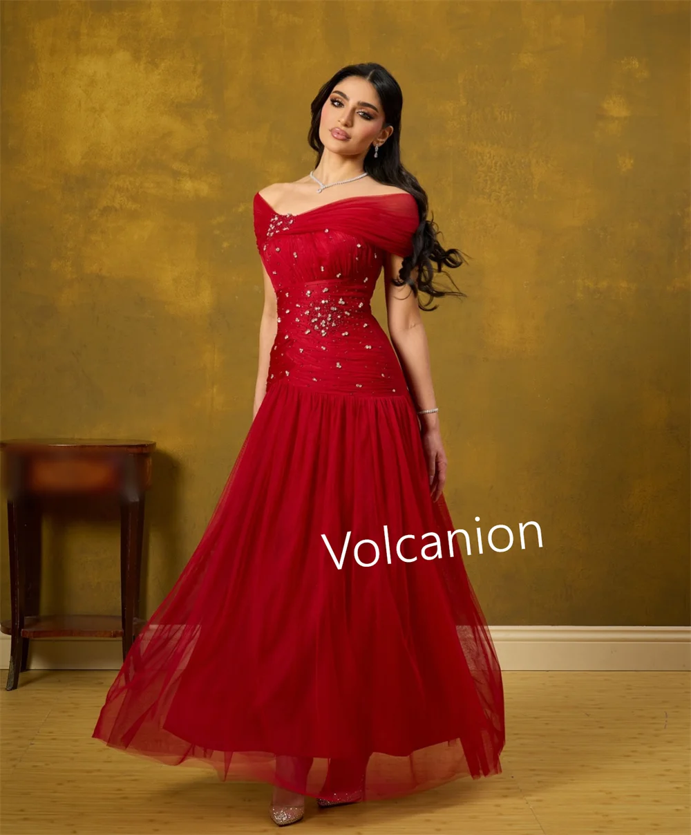 Vestidos Midi con hombros descubiertos y pliegues de diamantes de imitación de red personalizados, ocasiones a medida, graduación, clásico, elegante, a juego