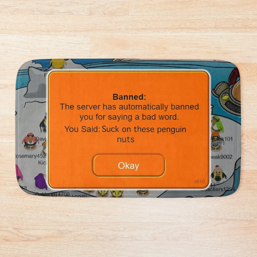 

Club Penguin Banned Bath Mat Carpet Bathroom Toilet Accessories Bathroom Slip-Resistant Mat