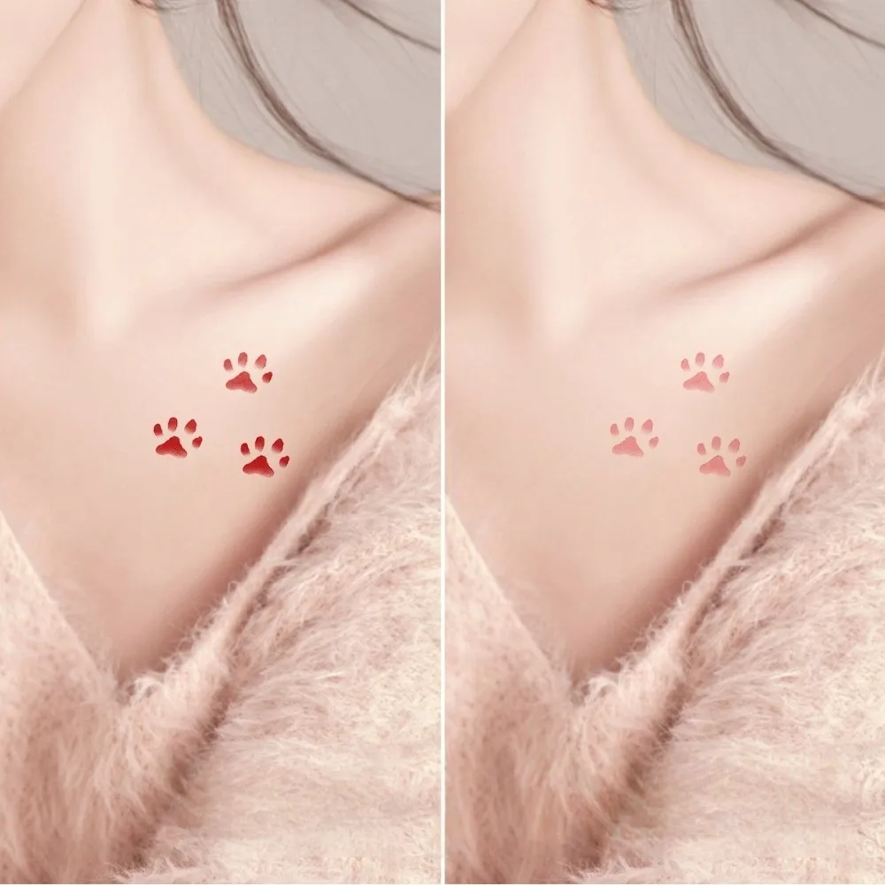 Waterproof Cat Paw Tattoo Stickers Long Lasting DIY Thermochromic Disposable Tattoos Sweatproof Temporary