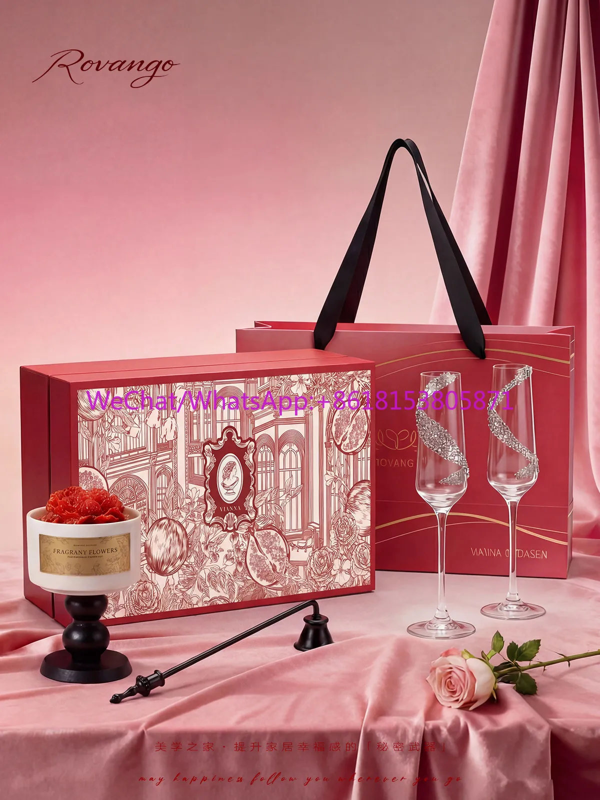 French high-end glass champagne glasses DIY broken diamond goblets, a pair of toasting glasses