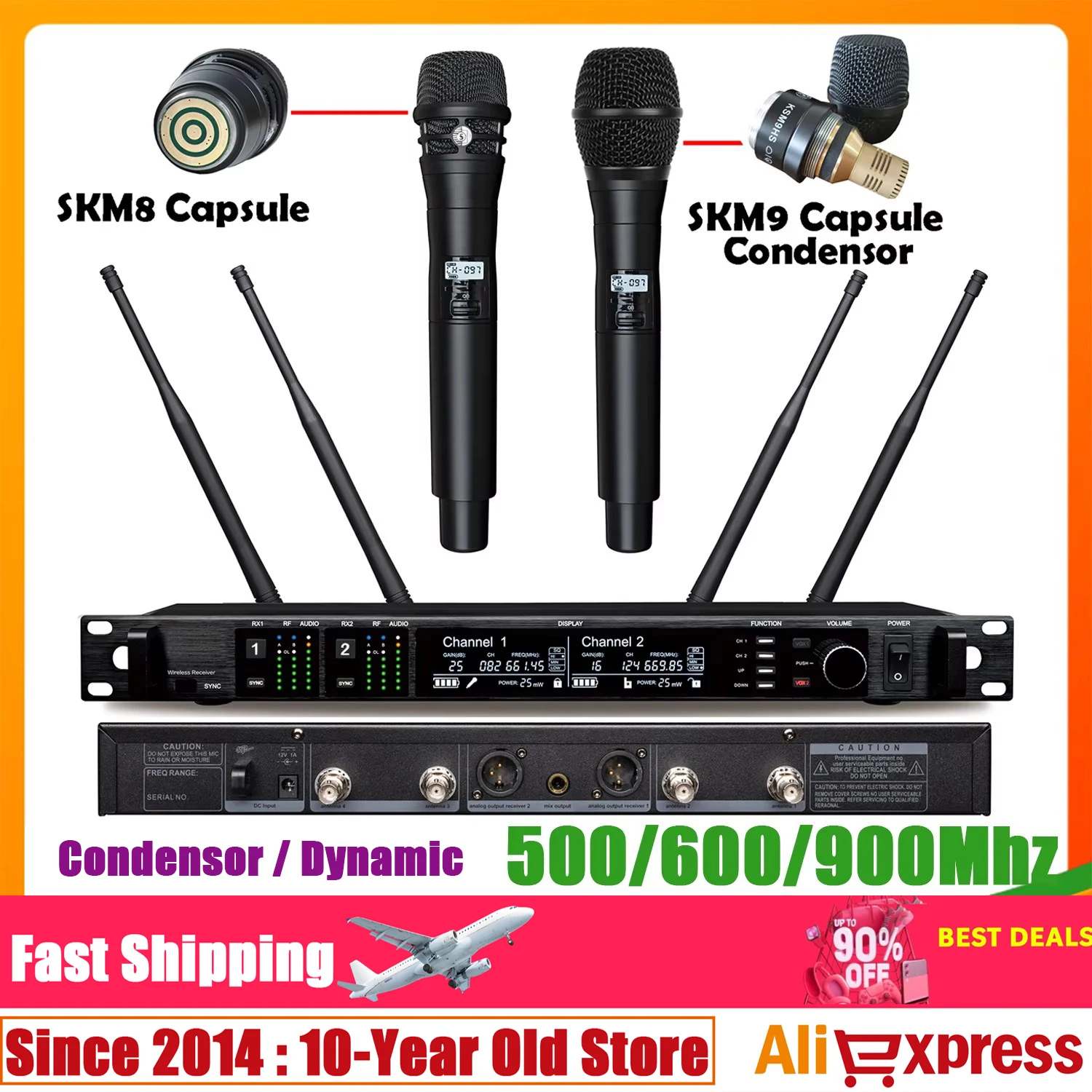 Leicozic AD4D/KSM9 900/500/600Mhz Stage Microphone Wireless System Condensor Microfone Hand Mic Lavalier Microfono UHF Microfon