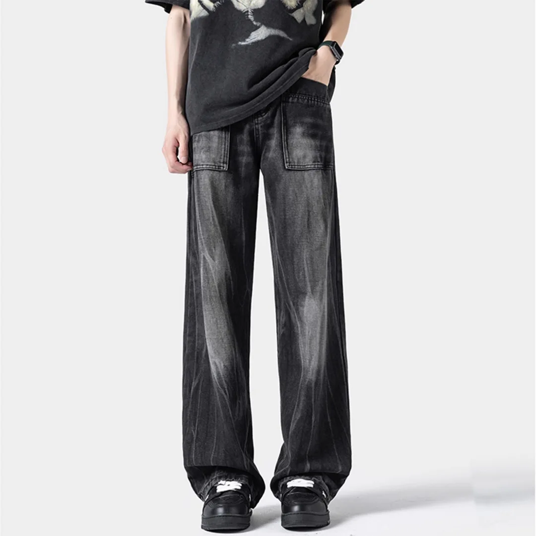 Gothic Gradient Washed Straight Leg Jeans