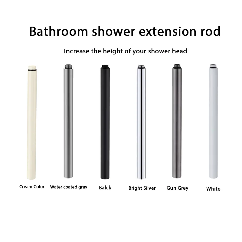 

Modern Gun Grey Shower Extension Rod – Adjustable Height Accessory for Tall Users in Home Bathrooms