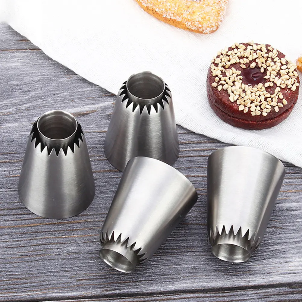 2Pcs Food Grade Stainless Steel Drop Rose Pastry Nozzles for Butter Cream Piping Perfect Cake Decoration Tools