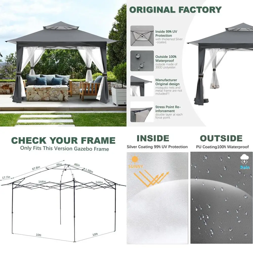 

Сменный чехол для выдвижной альтанки 13x13, подходит только для конкретной модели