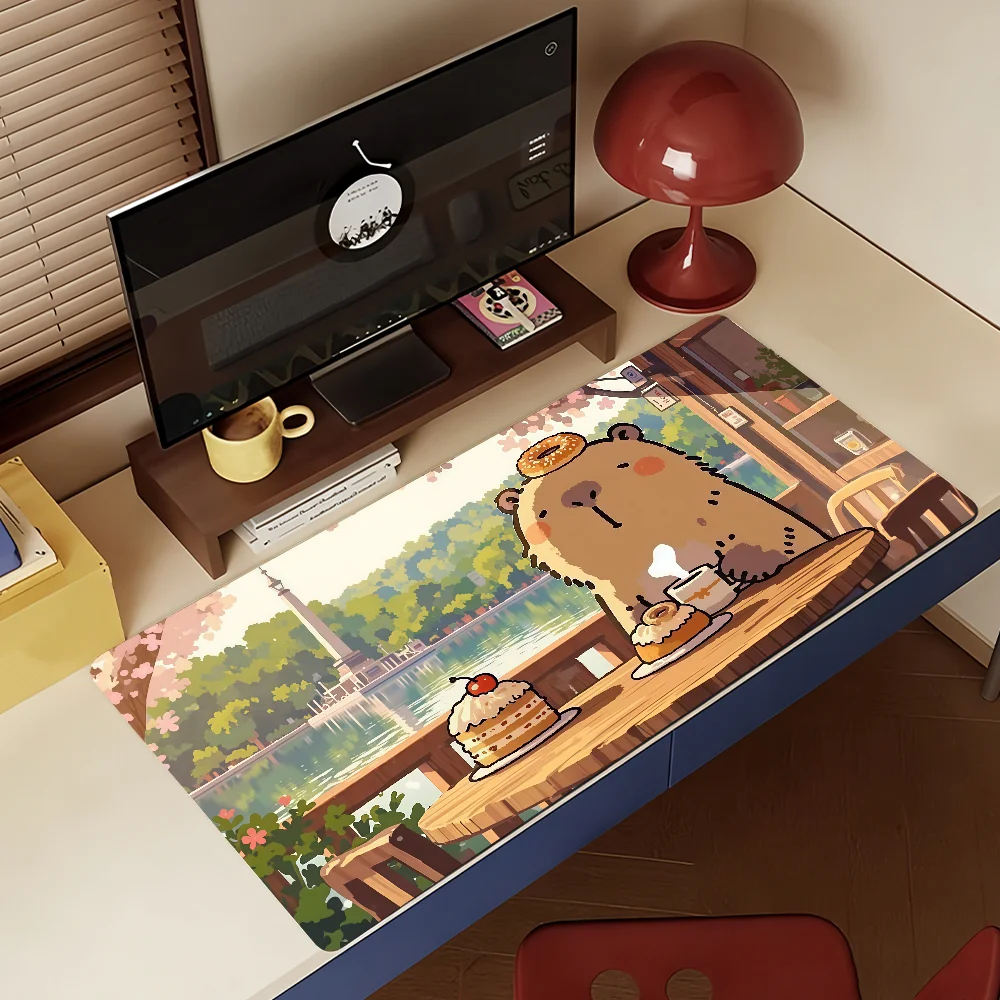 漫画かわいいカピバラマウスパッド滑り止めデスクマットPCラッ - Gaming Console Portable Pc のレビューと価格