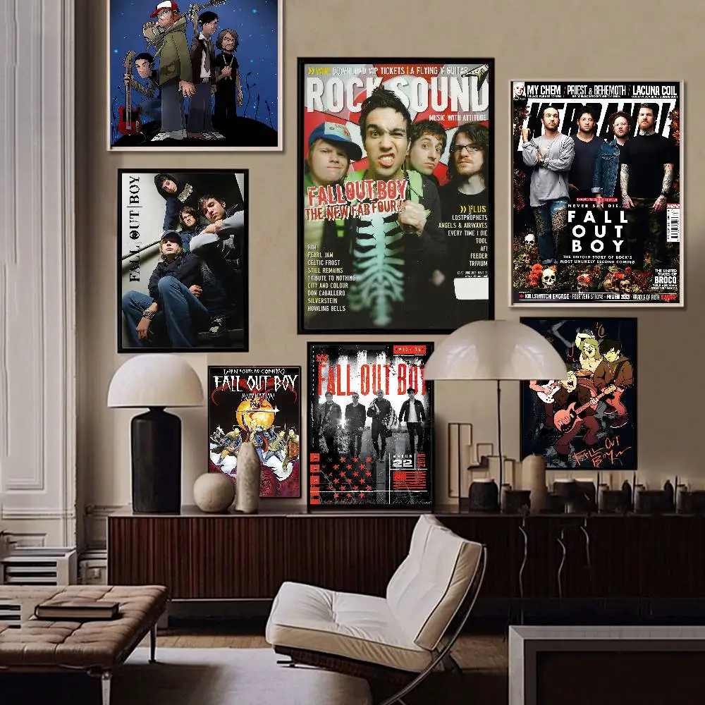 Band Fall Out Boy Good Quality Prints and Posters Waterproof Paper Sticker Coffee House Bar Posters Wall Stickers